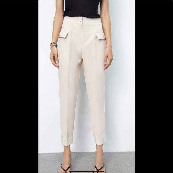 Zara EUC Cream Ankle Cropped Pants - Picture 11 of 11